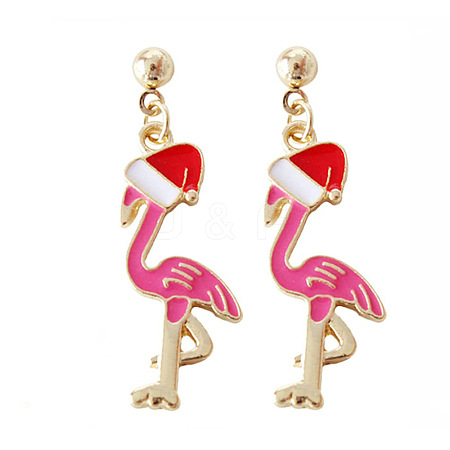 Christmas Theme Alloy Plastic Dangle Stud Earrings FS-WG6FBD6-20-1