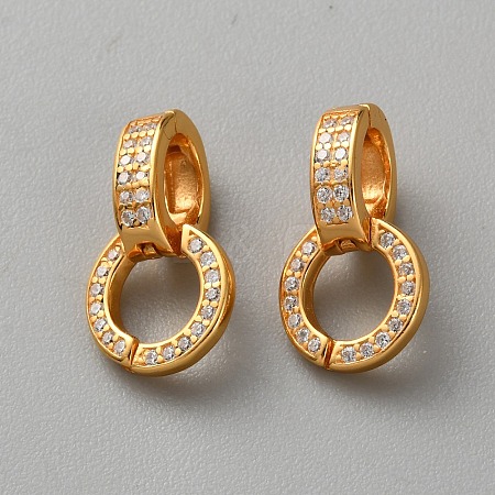 925 Sterling Silver Pave Cubic Zirconia Twister Clasps STER-WH0027-07A-G-1