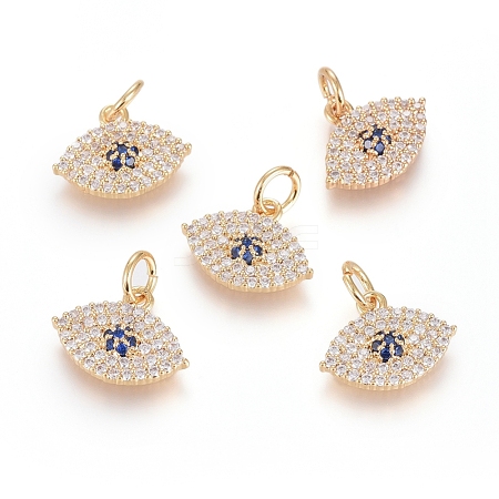 Brass Micro Pave Cubic Zirconia Pendants ZIRC-G166-18G-1