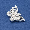 Brass Micro Pave Clear Cubic Zirconia Pendants KK-Z057-07S-2