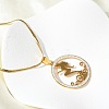 201 Stainless Steel Crystal Rhinestone Ring with Mermaid Pendant Necklaces for Women NJEW-P327-02G-2