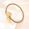 304 Stainless Steel Mesh Chain Bangles for Women BJEW-D460-05G-2