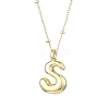 1Pc Initial Letter Brass Pendant Necklaces NJEW-YW0001-24S-1