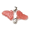 Cherry Quartz Glass Pendants G-Z067-01P-06-2