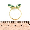 Brass Micro Pave Cubic Zirconia Finger Rings GL-CBA65A8-01G-13-5