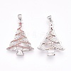 Eco-Friendly Brass Micro Pave Cubic Zirconia Pendants KK-F753-11P-RS-2