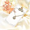 304 Stainless Steel Enamel Pendant Necklaces & Hoop Earring Set for Women SJEW-C007-03G-01-1