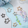 6Pcs 6 Styles Zinc Alloy Spring Gate Rings FIND-GF0007-55-4