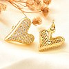 Rack Plating Brass Micro Pave Clear Cubic Zirconia Stud Earrings for Women EJEW-C125-06B-G-3