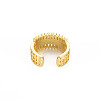 Brass Micro Pave Cubic Zirconia Cuff Rings for Women RJEW-T016-37G-02-2