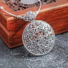 Flat Round Ethnic Style Alloy Pendant Necklaces & Dangle Earrings Sets FS-WG33C92-01-3