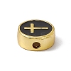 Real 18K Gold Plated Brass Enamel Beads LS-KK-F814-04G-03-3