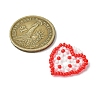 3Pcs 3 Colors Glass Seed Beaded Heart with Flower Pendants PALLOY-MZ00529-3