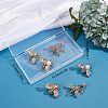 Gorgecraft 6Pcs 6 Style Bee Shape Enamel Pin Brooches with Rhinestone JEWB-GF0001-26-7