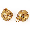 2Pcs 304 Stainless Steel Micro Pave Cubic Zirconia Pendants STAS-TA0003-08-3