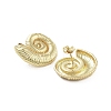 Snail Brass Stud Earrings EJEW-Q811-05G-3