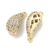 Brass Micro Pave Clear Cubic Zirconia Connector Charms KK-L211-004G-2