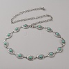 Zinc Alloy with Resin Synthetic Turquoise Oval Link Waist Belly Chains AJEW-WH0063-569P-1