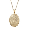 Brass Locket Pendant Necklaces NJEW-JN05150-4