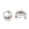 201 Stainless Steel Huggie Hoop Earrings Findings STAS-A167-01B-P-3