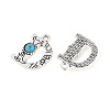 Synthetic Turquoise & Alloy Pendants PALLOY-H146-01AS-D-2