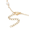 Natural Lepidolite Star & Natural Freshwater Pearl & Brass Link Chain Necklaces NJEW-JN05687-03-4