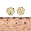 Brass Micro Pave Clear Cubic Zirconia Bead Caps KK-Q071-17G-02-3