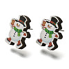 Christmas Printed Wood Stud Earrings for Women EJEW-U025-01C-2