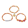 3Pcs 3 Styles Glass Stretch Bracelets BJEW-JB11075-1