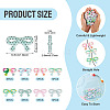 40Pcs 8 Colors Printed Opaque Acrylic Beads MACR-TA0002-65-4