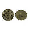 Tibetan Style Half Round Alloy Shank Buttons X-TIBE-Q044-05AB-NR-1