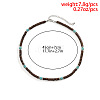 Round Synthetic Turquoise & Wood Heishi Beaded Necklaces for Men FS-WG6A9BE-01-6