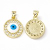 Rack Plating Brass Micro Pave Clear Cubic Zirconia Pendants ZIRC-C041-30G-1