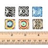 20Pcs Printed Glass Square Cabochons GGLA-FS0001-18-5
