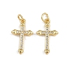 Brass Micro Pave Cubic Zirconia Pendants ZIRC-P060-21G-1-1