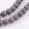 Natural Pyrite Beads Strands G-P303-03-6mm-16-3