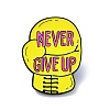 Word Never Give Up Enamel Pin JEWB-G013-G03-1