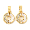 Brass Micro Pave Clear Cubic Zirconia Pendants KK-P275-14G-1