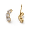 Brass Micro Pave Clear Cubic Zirconia Stud Earrings EJEW-R016-01G-01-4