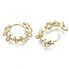 Brass Micro Pave Clear Cubic Zirconia Huggie Hoop Earrings EJEW-N015-05-NF-2