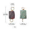 Natural Mixed Stone Connector Charms PALLOY-YW0001-50-3