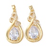 Brass Micro Pave Cubic Zirconia Pendants KK-Z141-01G-01A-1