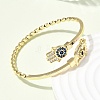 Eye Theme Brass Micro Pave Cubic Zirconia Cuff Bangles for Women BJEW-F526-01B-G-3