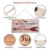 4 Sets 4 Style Natural Wood Hanging Wall Decorations for Front Door Home Decoration AJEW-CF0001-01-4