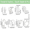 36Pcs 6 Styles Brass Clip-on Earring Converters Findings KK-SC0004-73-2