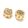 Brass Micro Pave Clear Cubic Zirconia Beads KK-H526-07G-2