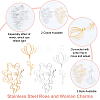 8Pcs 2 Style 201 Stainless Steel Pendants STAS-DC0001-02-5