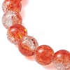 8mm Two Tone Transparent Crackle Glass Beaded Stretch Bracelets BJEW-JB10538-4