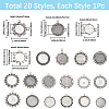 20Pcs 20 Style Alloy Pendant Cabochon Settings FIND-SC0015-93-2