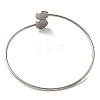 304 Stainless Steel Cuff Blank Bangle Bases with Round Tray STAS-Z088-03D-P-3